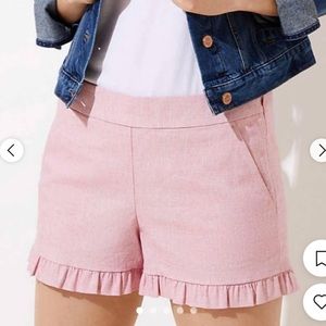 Loft pink ruffle shorts